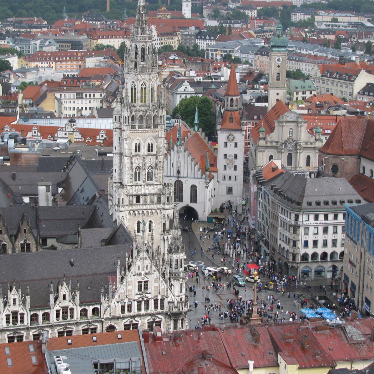 Marienplatz - a view from Frauenkirche belltower